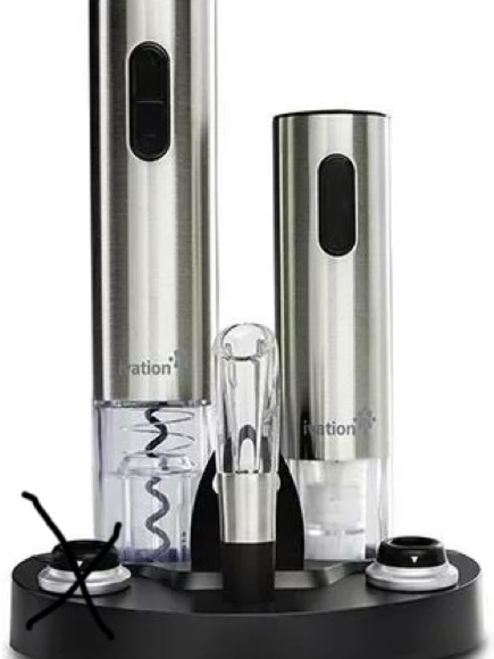 Stainless Steel Electric Wine Opener & Accessories Set - Silver